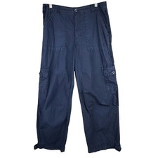 Anthropologie Pilcro Ventura Utility Cargo Cropped Pant Navy Blue Size 30 Preppy