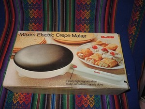 Vintage Maxim Electric Crepe Maker CM-5 Non-Stick Open box  7.5”