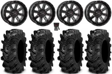 System 3 ST-4 Black 14" Wheels 30" Cryptid Tires Suzuki KingQuad