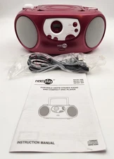 NextPlay Model NP501-BR Boombox AM/FM Radio CD Player Pink Rare Tested/Working