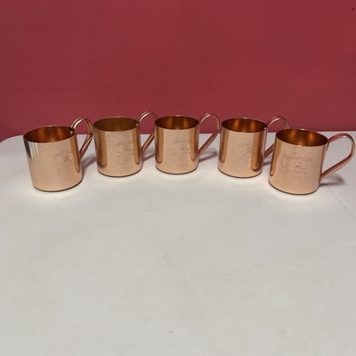 Set of 5 Vintage Smirnoff  Mule Mugs Copper Cocktail Barware Cups New