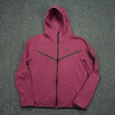 Nike Hoodie Men Medium Rosewood Black Sportswear Tech Fleece Windrunner Full Zip