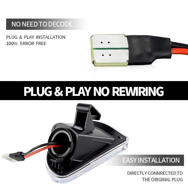 2x Clear Lens LED Turn Signal Side Marker Lights For 2007-2015 Smart Fortwo W451 - Image 4 of 4