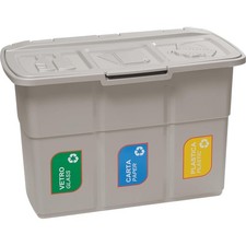 DEA HOME ECOPAT PATTUMIERA RACCOLTA DIFFERENZIATA 3 SCOMPARTI GRIGIO IN PLASTICA