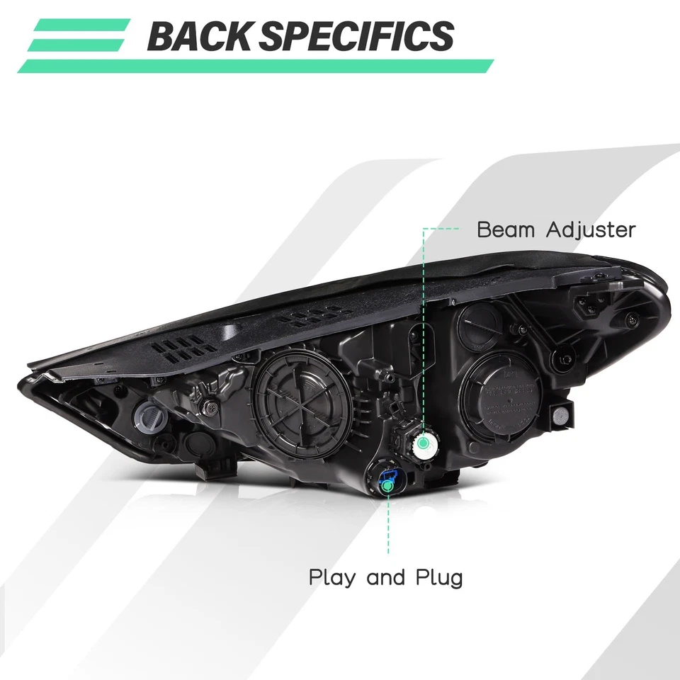 Fitfor 2016 2017 2018 Hyundai Tucson LED DRL Headlights Assembly w/Projector L+R Foto 3 de 4