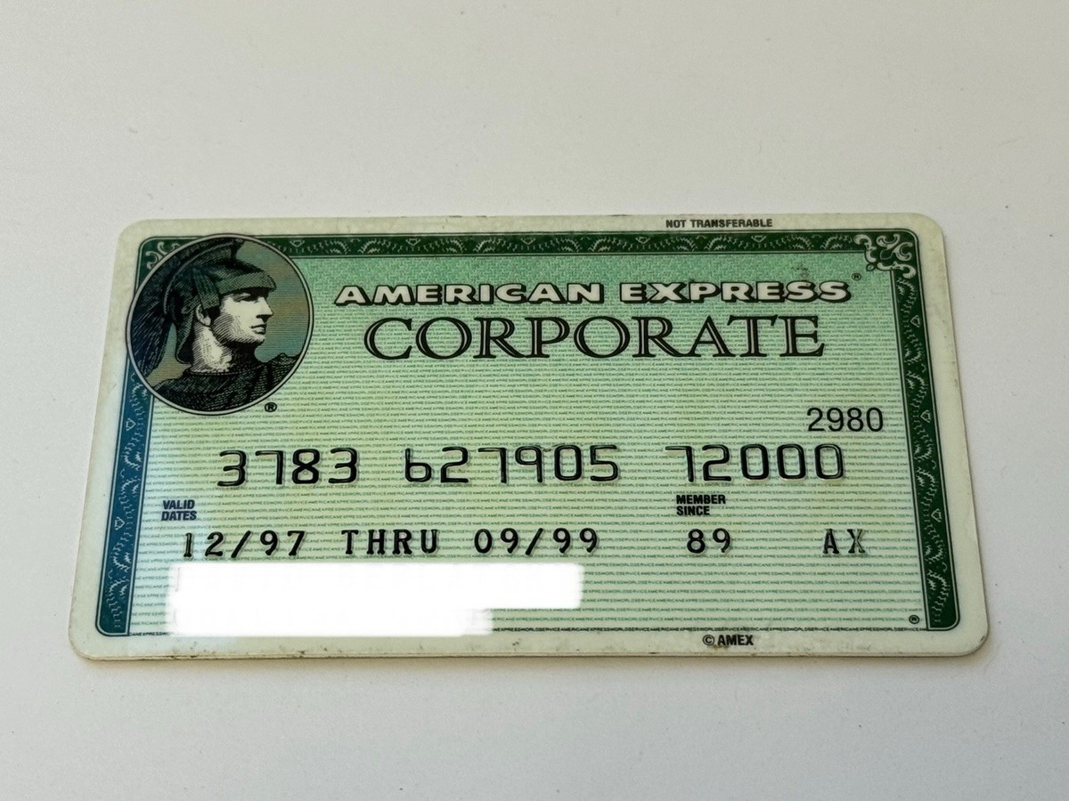 American Express Corporate Credit Card USA Expired in 1999 Black