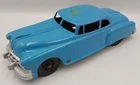 VINTAGE LOUIS MARX BLUE PLASTIC FRICTION CAR MADE IN GT BRITAIN PLEASE READ