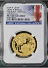 2024 W 1 Oz GOLD $100 Liberty & Britannia High Relief Proof Coin NGC PF70 UC ER