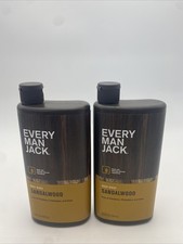 2 PACK Every Man Jack Sandalwood Hydrating Body Wash for Men, 16.9 oz.