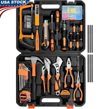 148-Piece Essential Home Repair Tool Kit Sturdy Household Tool Set W/ Case New
