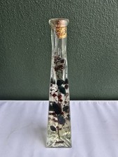 Vintage Bath Oil Art Botanical Oil Glass Bottle