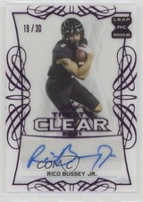 2021 Leaf Trinity Clear Auto Pink Foil 19/30 Rico Bussey Jr #CA-RBJ Auto b8c