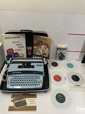 1976 Smith-Corona Coronamatic Super 12  Electric Typewriter Blue W Cover VINTAGE thumbnail