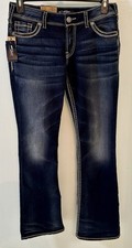 NWT Silver Jeans Co. Wms W31/L35 Suki Mid Rise Boot Relaxed Hip  Thigh MSRP 88