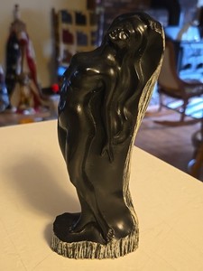 Vtg 1961 FRANK SCHIRMAN Hawaiian Tiki Black Coral "NANI" Nude Woman 7.25"