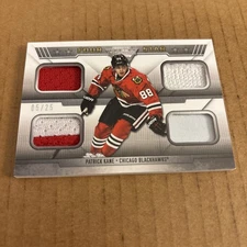 RARE SSP /25! 2013 Titanium Four Star QUAD JSY Patrick Kane #4S-PK Hockey (f3)