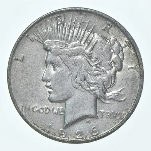 (1) XF 1926-D Peace Silver Dollar 90% - Extra Fine - Denver Mint *3193