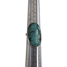 925 Sterling Silver Turquoise Cabochon Ring Size 9 Vintage