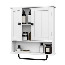 Bathroom Cabinet Wall Mounted Medicine Cabinets with Towels Bar, over the Toilet