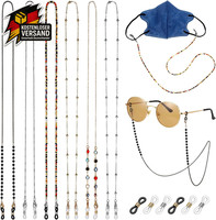 6 StüCk Perlen Brillenkette Damen Mehrfarbig Glasses Chain Modische Brillenkette