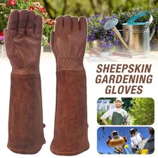 S-XL Leather Heavy Duty Garden Pruning Gauntlet Gloves Thorn Proof Long Sleeve