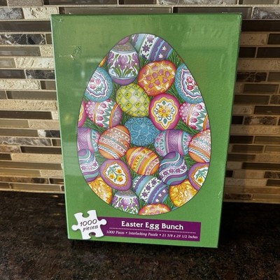 Current 21 5/8x 28.5 Easter Egg Bunch Oval Puzzle 1000 Pieces Sealed