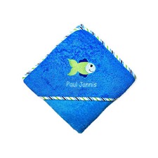 Fisch Kapuzenhandtuch mit Name bestickt baden Baby schönes Geschenk zur Geburt