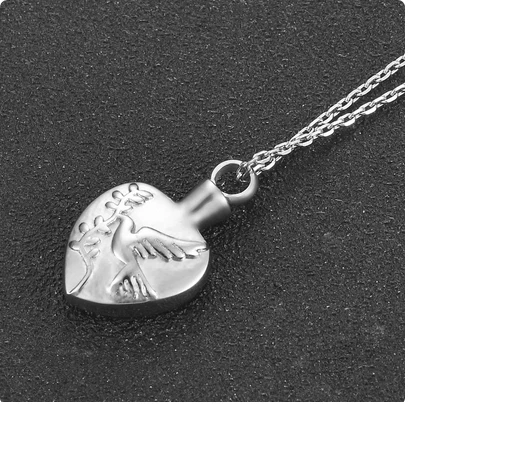 CHROME HEARTS CIONDOLO CREMAZIONE CUORE DI COLOMBA CENERE MEMORIALE 22" Collana Argento Sterling 925