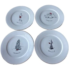 4-pc. VTG 1999 Merry Masterpieces 1st Edition Dayton Hudson Brands Plates 10.5"