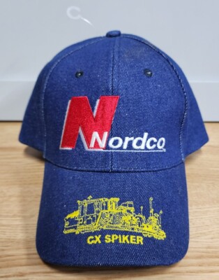 Nordco CX Spiker Railroad & Train Equipment Denim Blue Trucker Stye Hat Cap
