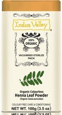  NEW Indus Valley 100 Organic Colourless Henna Leaf Powder 