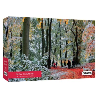 Gibsons Schnee im Herbst 636 Teile Puzzle Veronika K Ko Waldszene