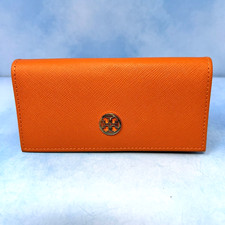 Tory Burch Sunglasses Case Orange Faux Leather Soft Case