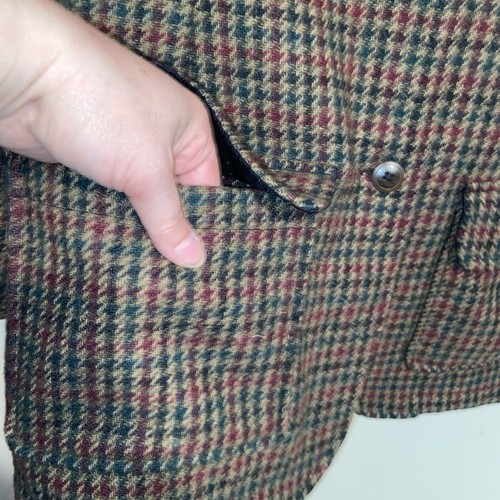 Vintage Woolrich Jacket Womens Large Outdoor Wear Coat Houndstooth Pockets Brown - Picture 7 of 13