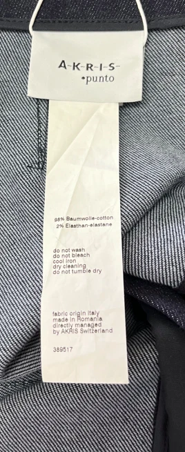 Akris Punto ALTERED Denim Asymmetric Flare Knee-Length Skirt sz 2 - Image 4 of 4