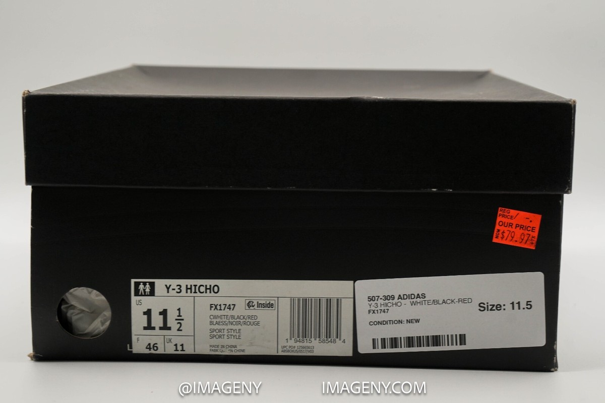 ADIDAS Y-3 HICHO NEW SIZE 11.5 CORE WHITE CORE BLACK RED ADIDAS Y-3 HICHO NEW SIZE 11.5 CORE WHITE CORE BLACK RED