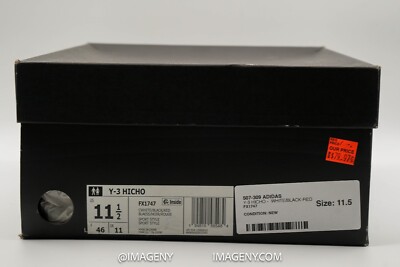 ADIDAS Y-3 HICHO NEW SIZE 11.5 CORE WHITE CORE BLACK RED FX1747 | eBay