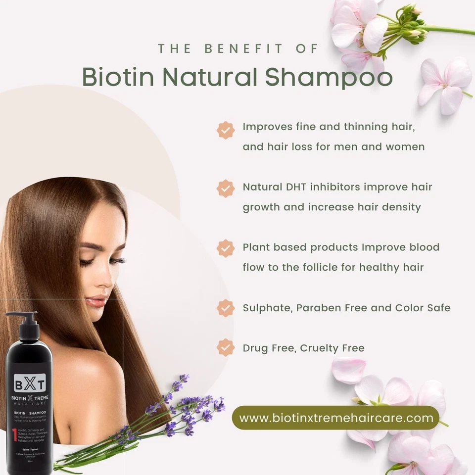 Biotin Natural Shampoo for Men and Women's Hair Growth - 8oz - Image 4 of 4