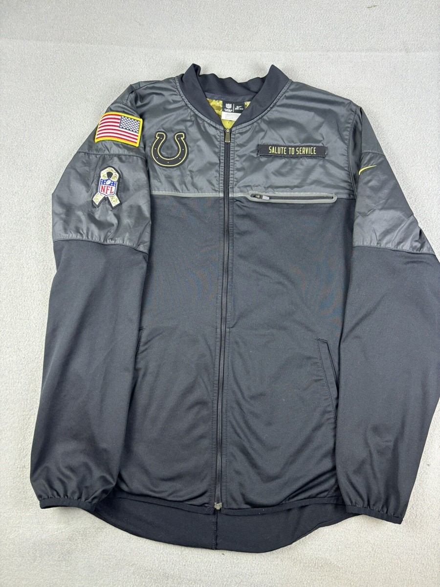 Nike Indianapolis Colts Jacket Mens Small Full Zip Black Salute To