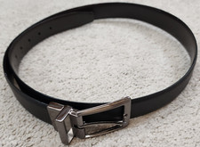 Dockers Reversible Dress Belt Black Mens Sz 38/40 Silver Buckle1 1/4"