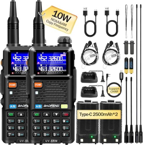 High-Power UV-5RM Walkie Talkie Set mit Luftkanal Hörmuschel & USB-C Ladegerät - Bild 3 von 11