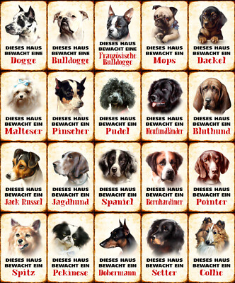 Top-Schilder, versch. Größe, HUNDE WACHEN, u.a. franz. Bulldogge, Neu, OVP, (20)