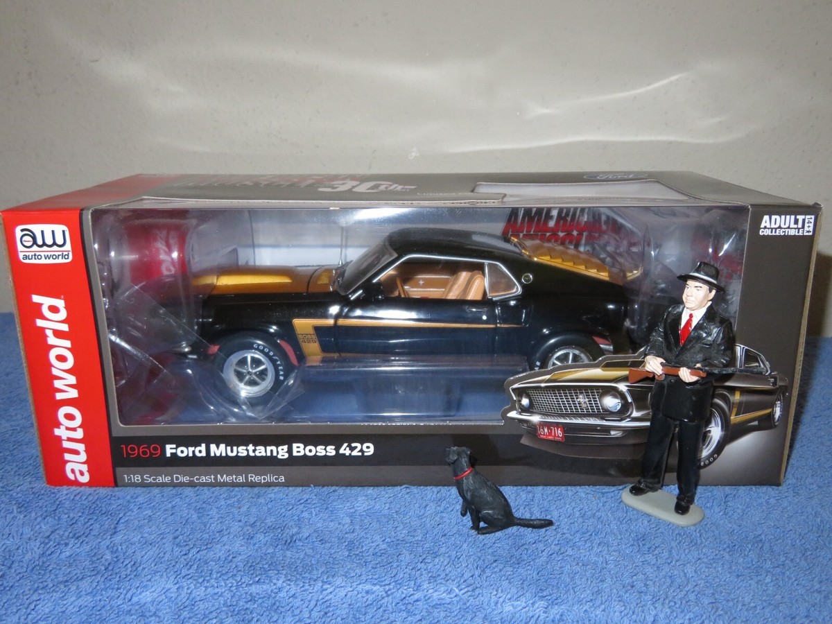 30th 1969 FORD MUSTANG BOSS 429 BLACK & GOLD 1:18 ERTL AUTO