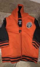 CB Sports Zip Up Hoodie Jacket & Pants Set Sz 12 Months Orange Dark Gray Boys