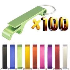 Lot 100pcs Free Customized Aluminium Can Bottle Opener W/ Key Chain Ring Gift