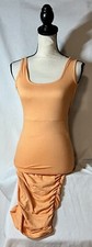 Pretty Little Thing Orange Bodycon Tank Gather Dress Size 4 Y2k 2000’s 2010’s