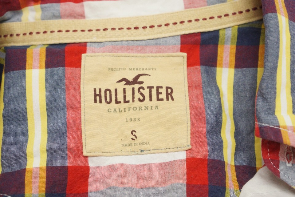 Men Hollister Casual Shirt Red Cotton Regular Fit S MKA293 eBay