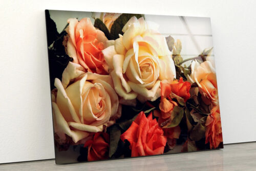 Rose Flower Bouquet Photograph Acrylic Glass Print Tempered Glass Wall