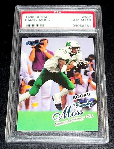 PSA 10 gemme ottime condizioni Rc Randy Moss Rookie 1998 Fleer Ultra #207 (2018 HOF) (156 TD's) - Foto 2 di 6