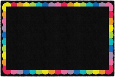 Flagship Carpets Schoolgirl Style 5 x7 6  Black Scallop Classroom Rug